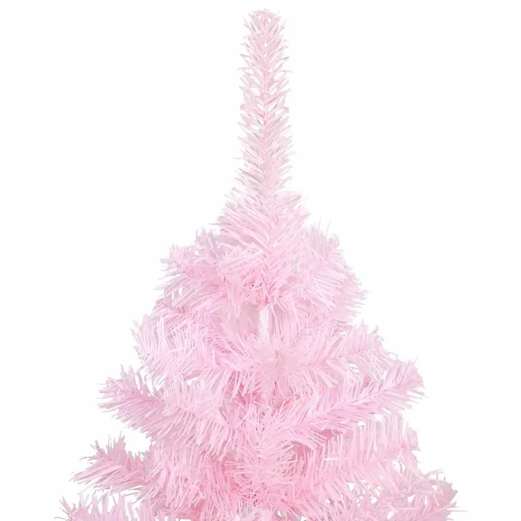 Artificial Pre-lit Christmas Tree 120cm Pink PVC with LED Lights Stand