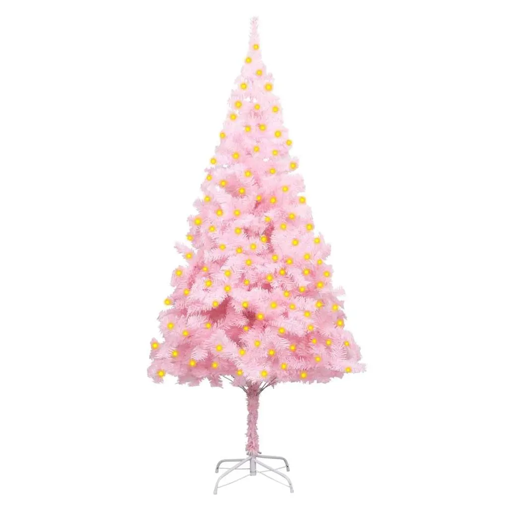 Pink Artificial Pre-lit Christmas Tree 180cm with Stand LED Lights Holiday Decor