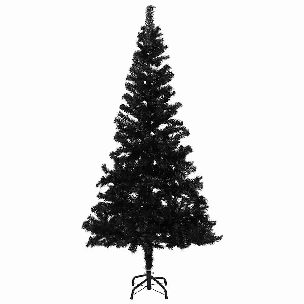 Black Artificial Pre-lit Christmas Tree with Stand 120cm LED Lights Holiday