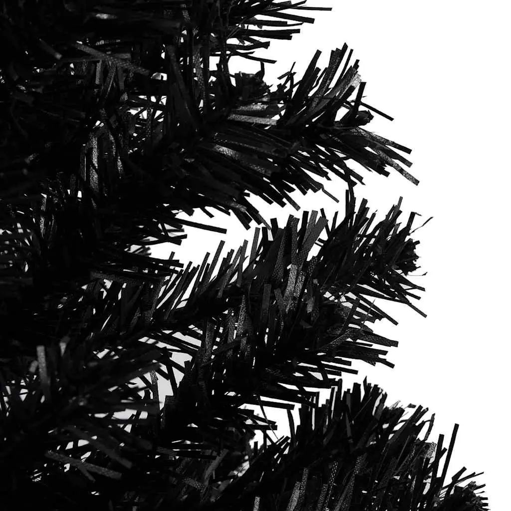Black Artificial Pre-lit Christmas Tree with Stand 120cm LED Lights Holiday