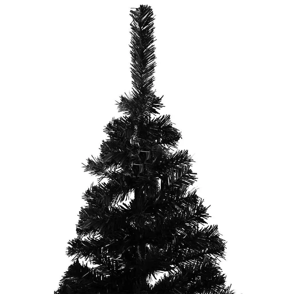 Black Artificial Pre-lit Christmas Tree with Stand 120cm LED Lights Holiday