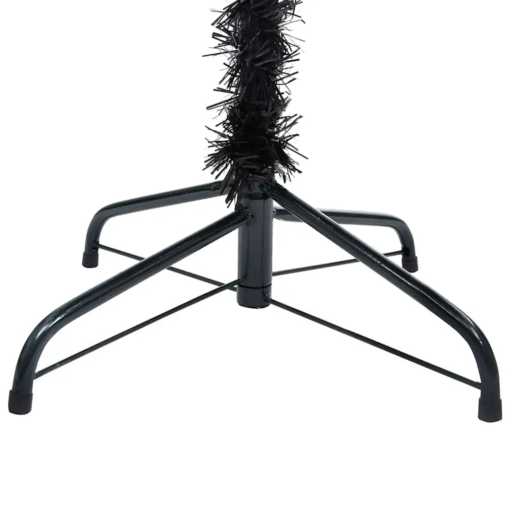 Black Artificial Pre-lit Christmas Tree with Stand 120cm LED Lights Holiday