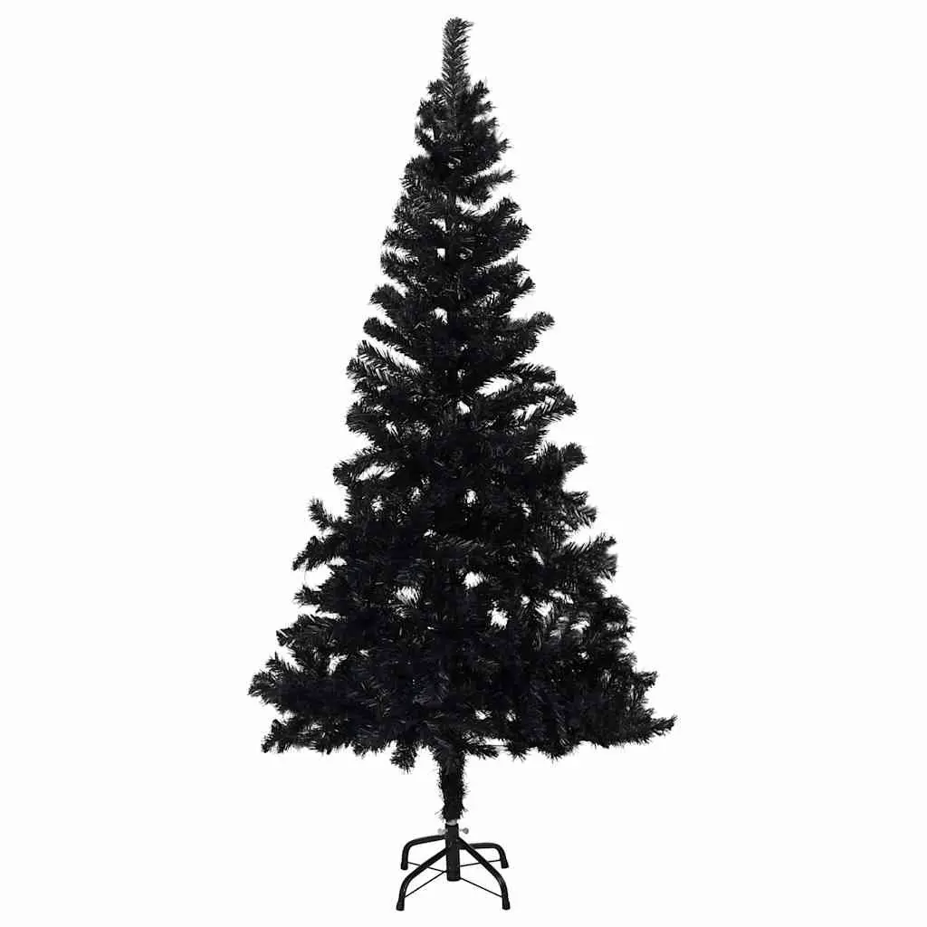 Black Artificial Pre-lit Christmas Tree 150cm with Stand LED Lights Holiday