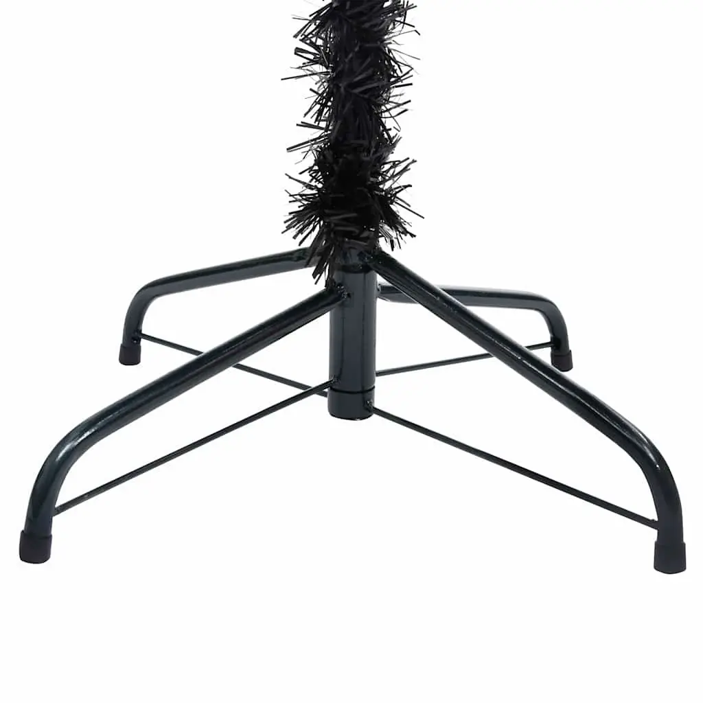 Black Artificial Pre-lit Christmas Tree 150cm with Stand LED Lights Holiday