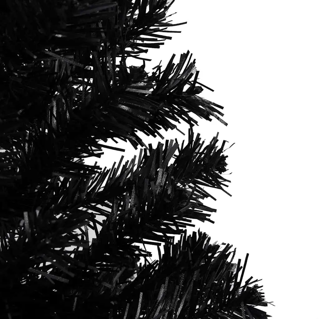 Black Artificial Pre-lit Christmas Tree 180cm with Stand Festive Holiday Decor