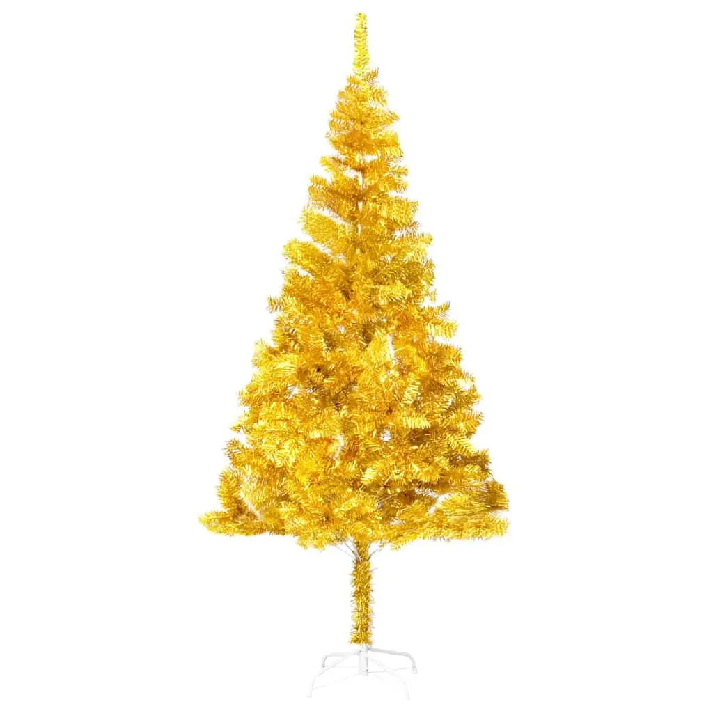 Artificial Christmas Tree Pre-lit 180cm Gold LED Lights PVC Material Seasonal Decor