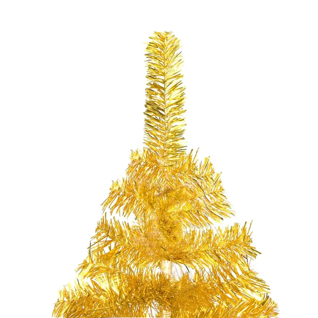 Artificial Christmas Tree Pre-lit 180cm Gold LED Lights PVC Material Seasonal Decor