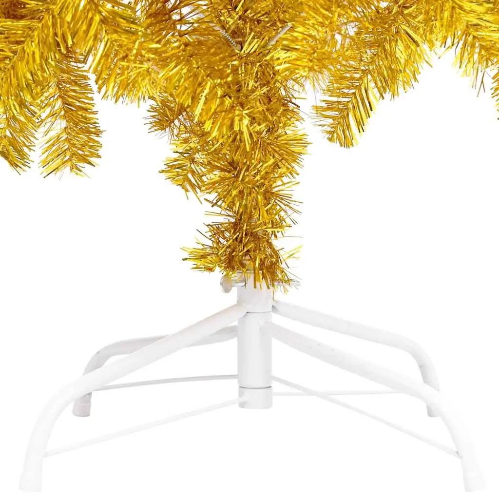 Artificial Christmas Tree Pre-lit 180cm Gold LED Lights PVC Material Seasonal Decor