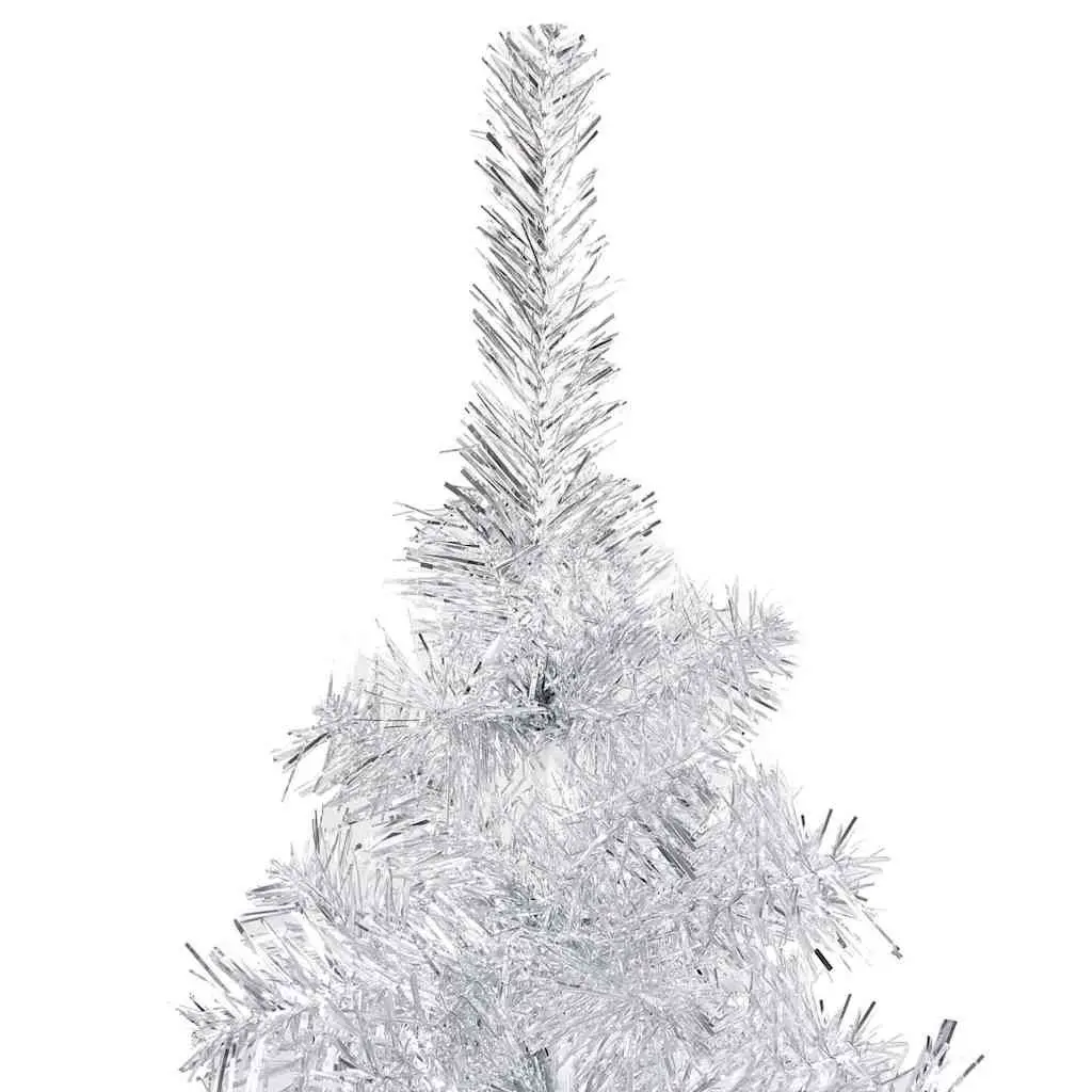 Artificial Pre-lit Christmas Tree Silver 120cm with Stand LED Lights Holiday