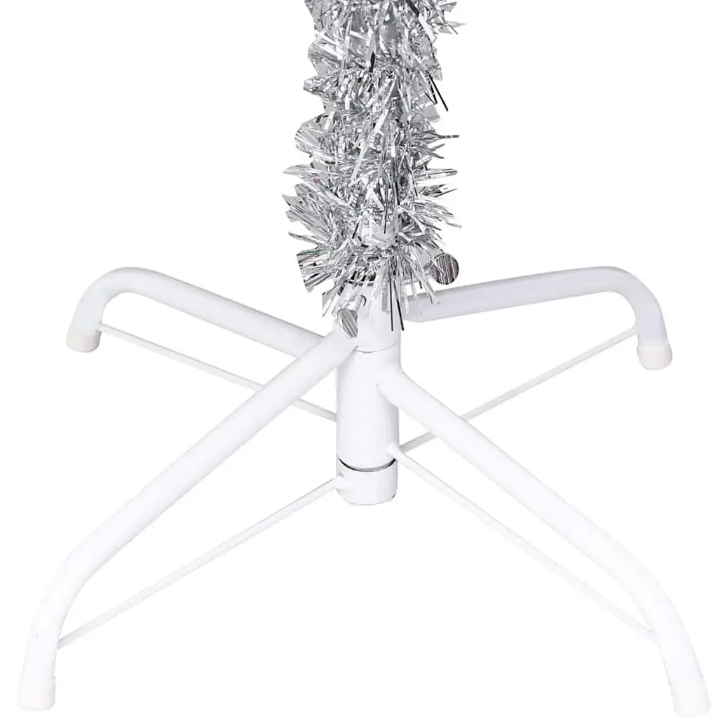 Artificial Pre-lit Christmas Tree Silver 120cm with Stand LED Lights Holiday