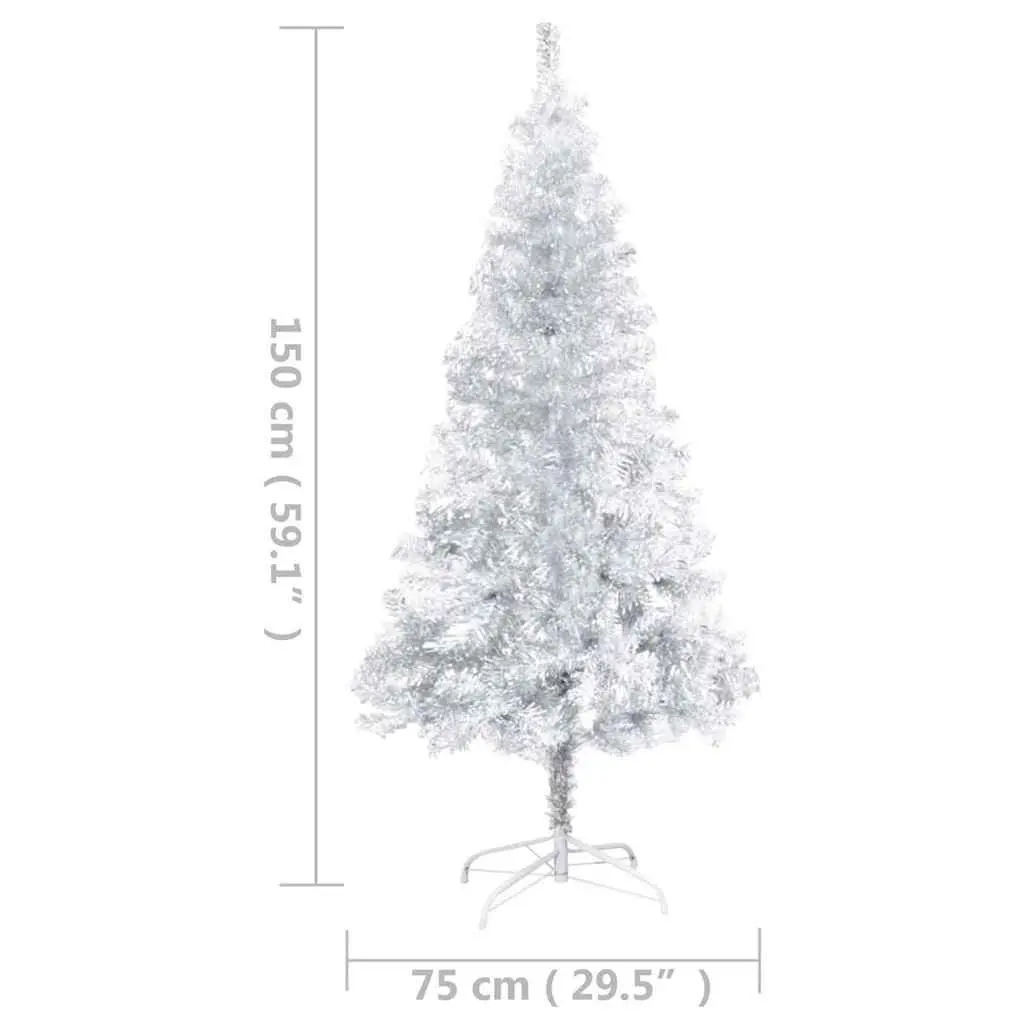 Artificial Christmas Tree Pre-lit LED Lights 150 cm Silver