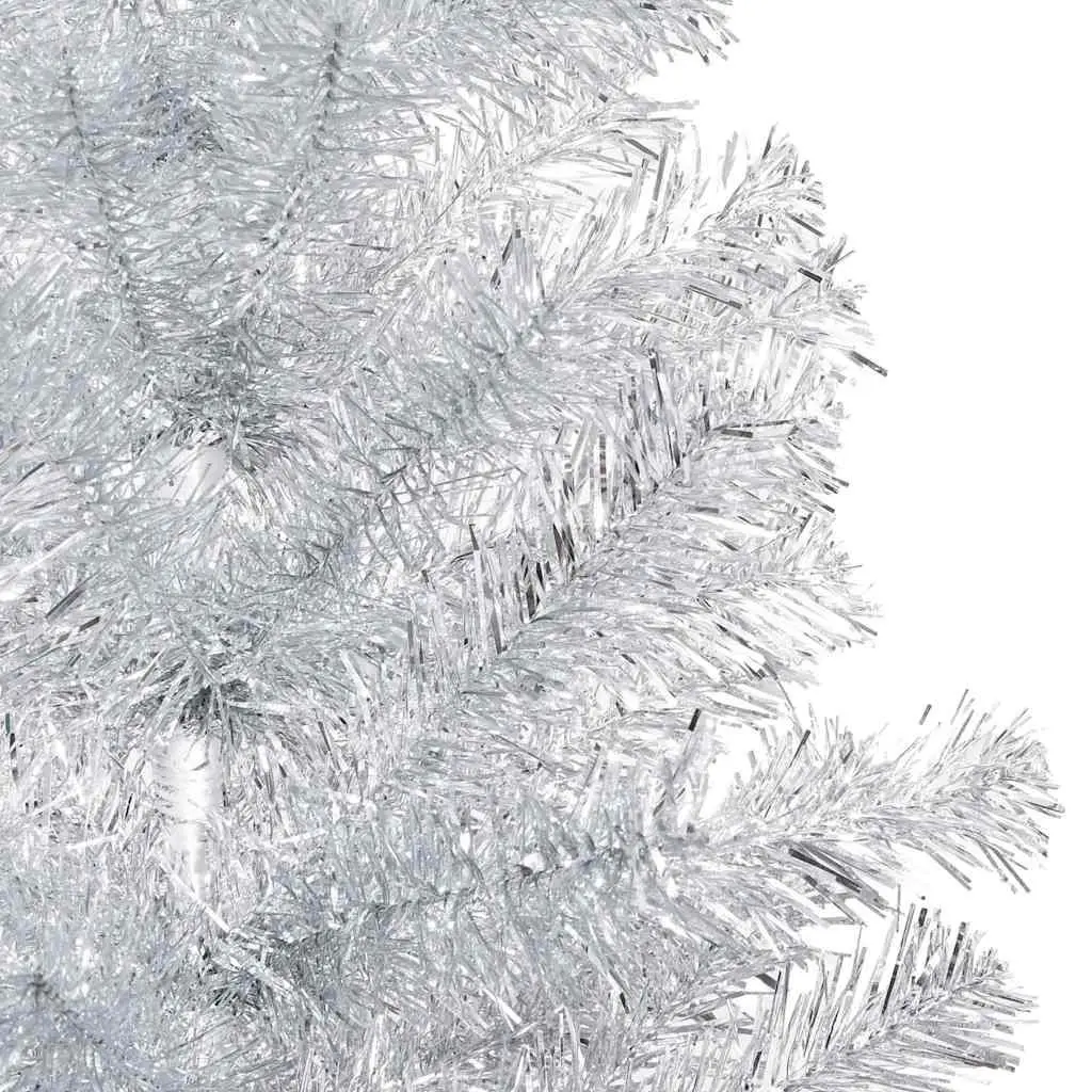 Artificial Pre-lit Christmas Tree Silver 240cm with Stand LED Lights Holiday
