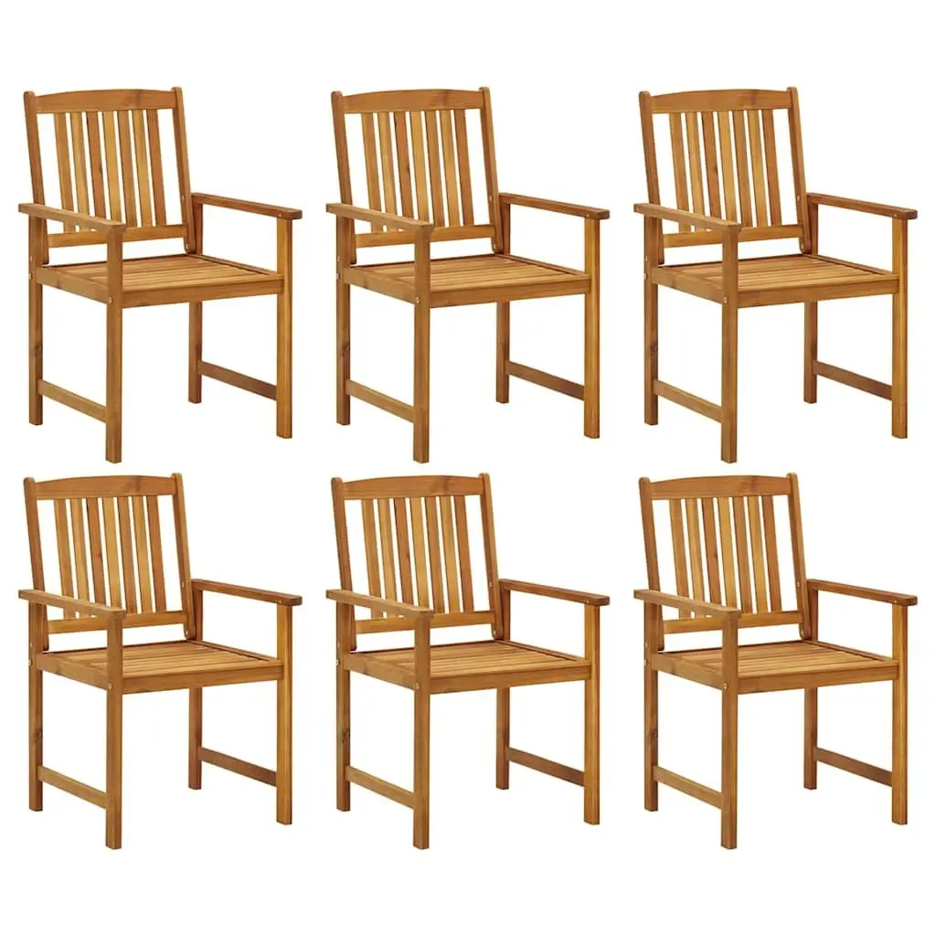 Outdoor Garden Chairs Set 6 pcs Solid Acacia Wood with Cushions Anthracite