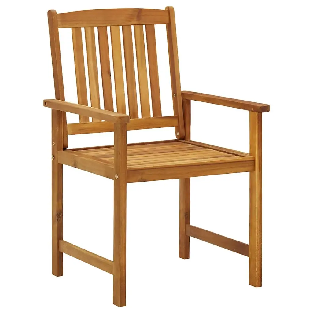 Outdoor Garden Chairs Set 6 pcs Solid Acacia Wood with Cushions Anthracite
