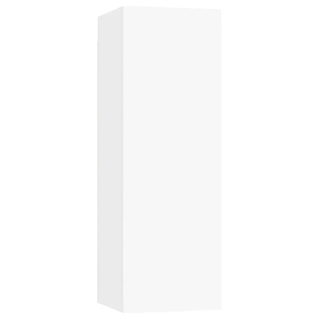 3 Piece Wall Mounted TV Cabinet Set Engineered Wood White Storage Unit Shelves