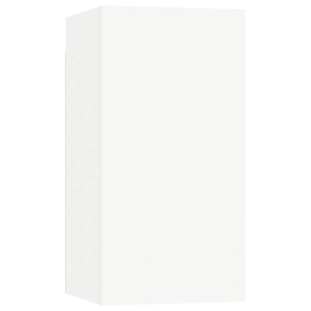 4 Piece Wall Mounted TV Cabinet Set White Storage Display Unit