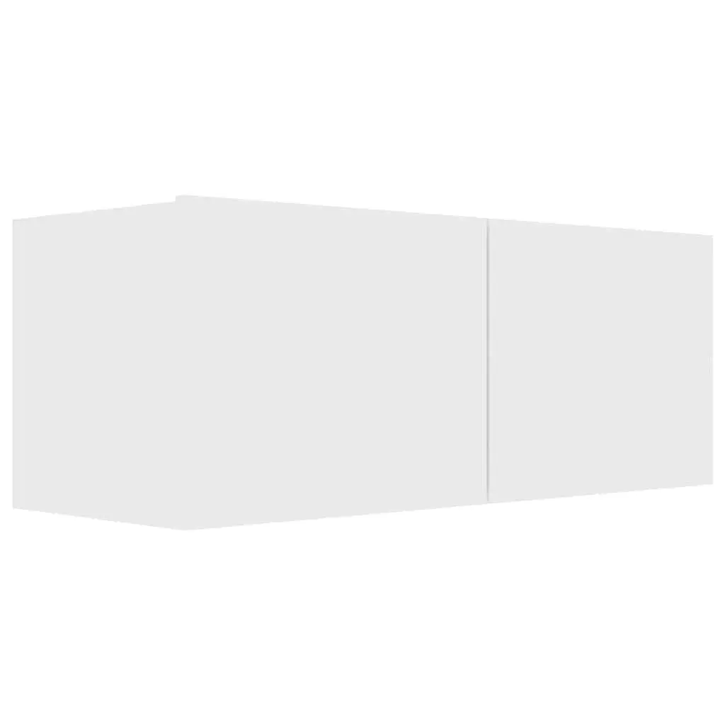 Wall Mounted TV Cabinet Set 3 Pieces White Engineered Wood Storage Display Unit
