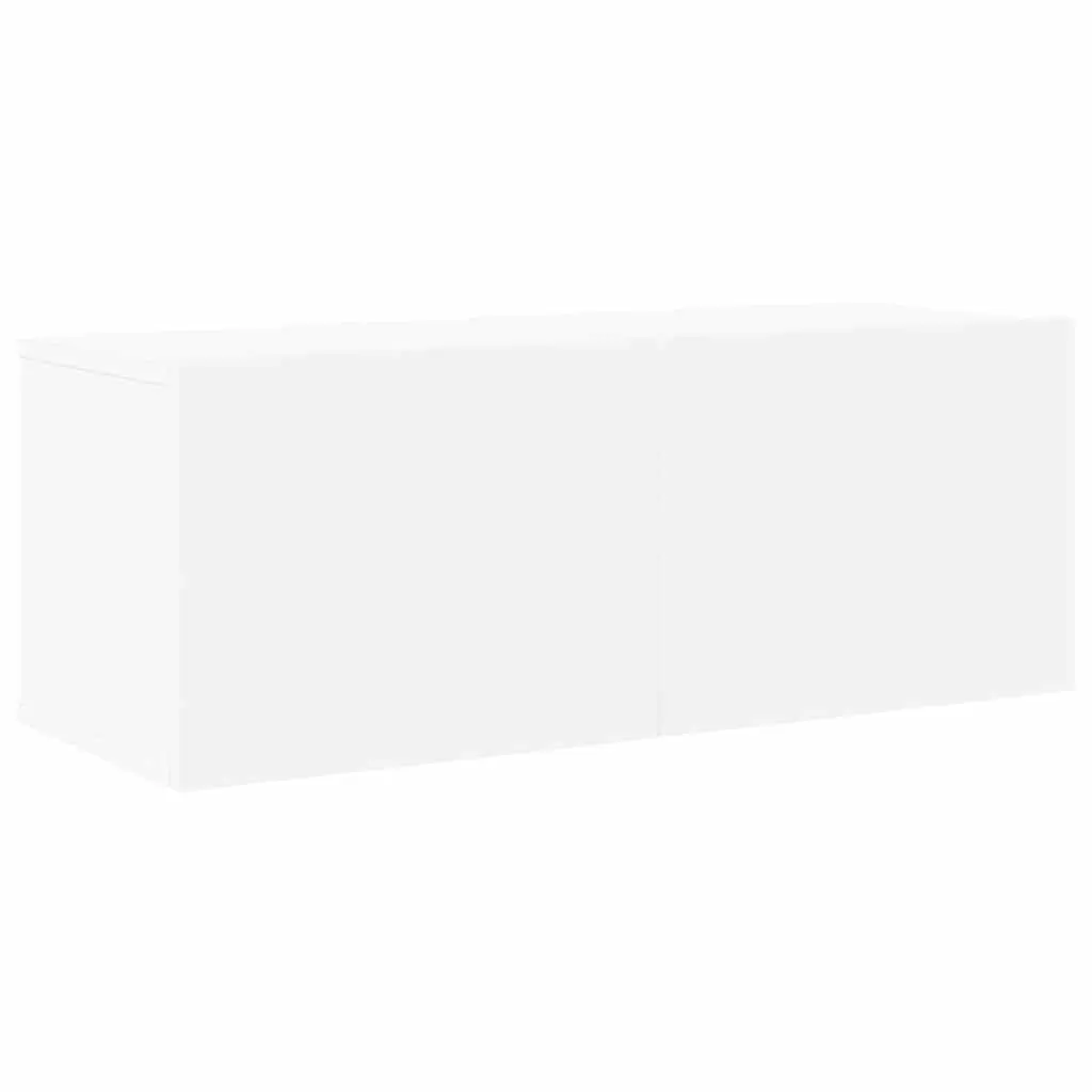 Wall Mounted TV Cabinet Set 8 Piece Storage Units White Engineered Wood