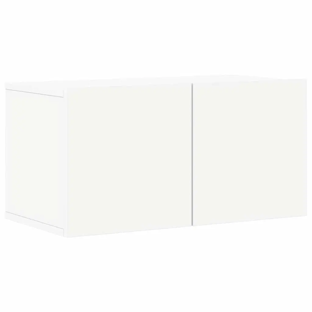 TV Cabinet Set Wall Mounted 8 Piece White Storage Compartments