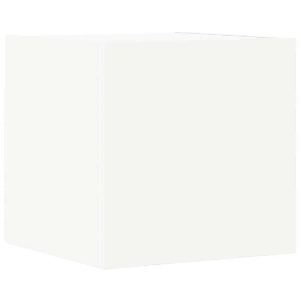 TV Cabinet Set Wall Mounted 8 Piece White Storage Compartments