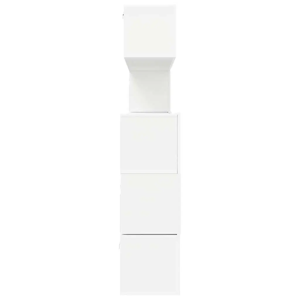 TV Cabinet Set Wall Mounted 8 Piece White Storage Compartments