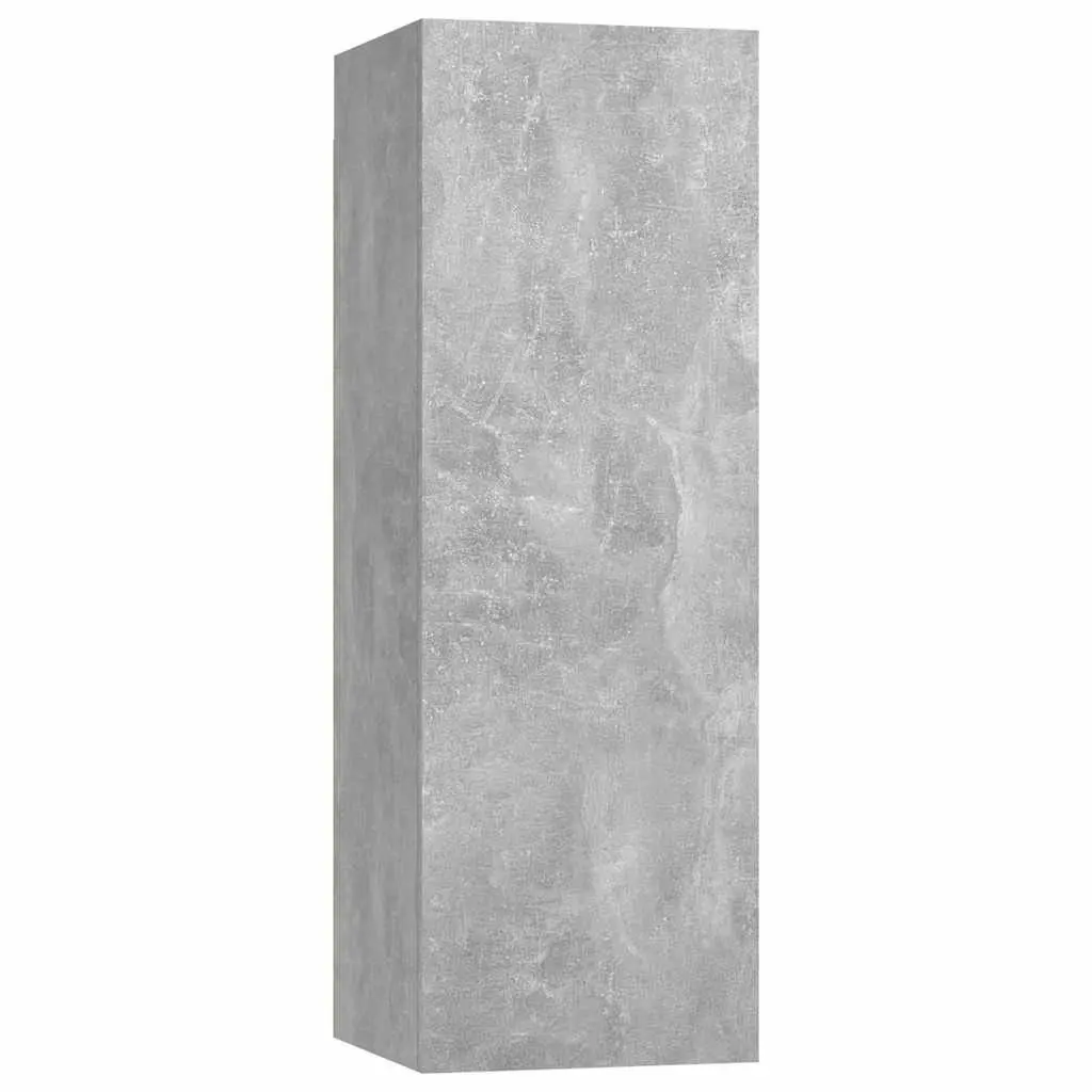 Wall-Mounted TV Cabinet Set 4 Pcs Grey Engineered Wood Shelving Unit Storage