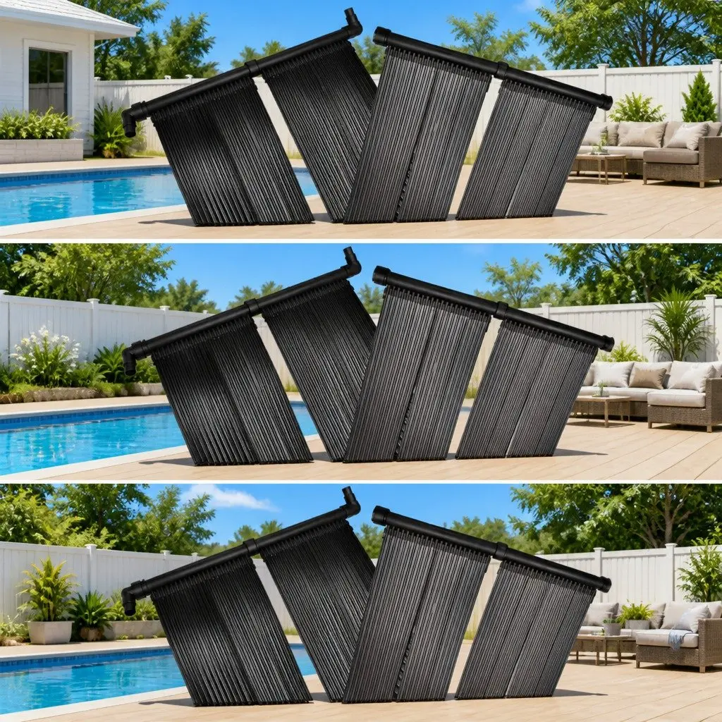 Solar Pool Heater Panel Set 6 pcs 80x620 cm Ground Roof Mounted Water Warmer