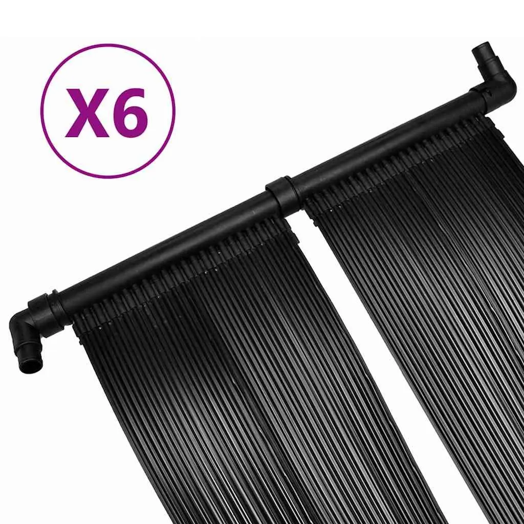 Solar Pool Heater Panel Set 6 pcs 80x620 cm Ground Roof Mounted Water Warmer