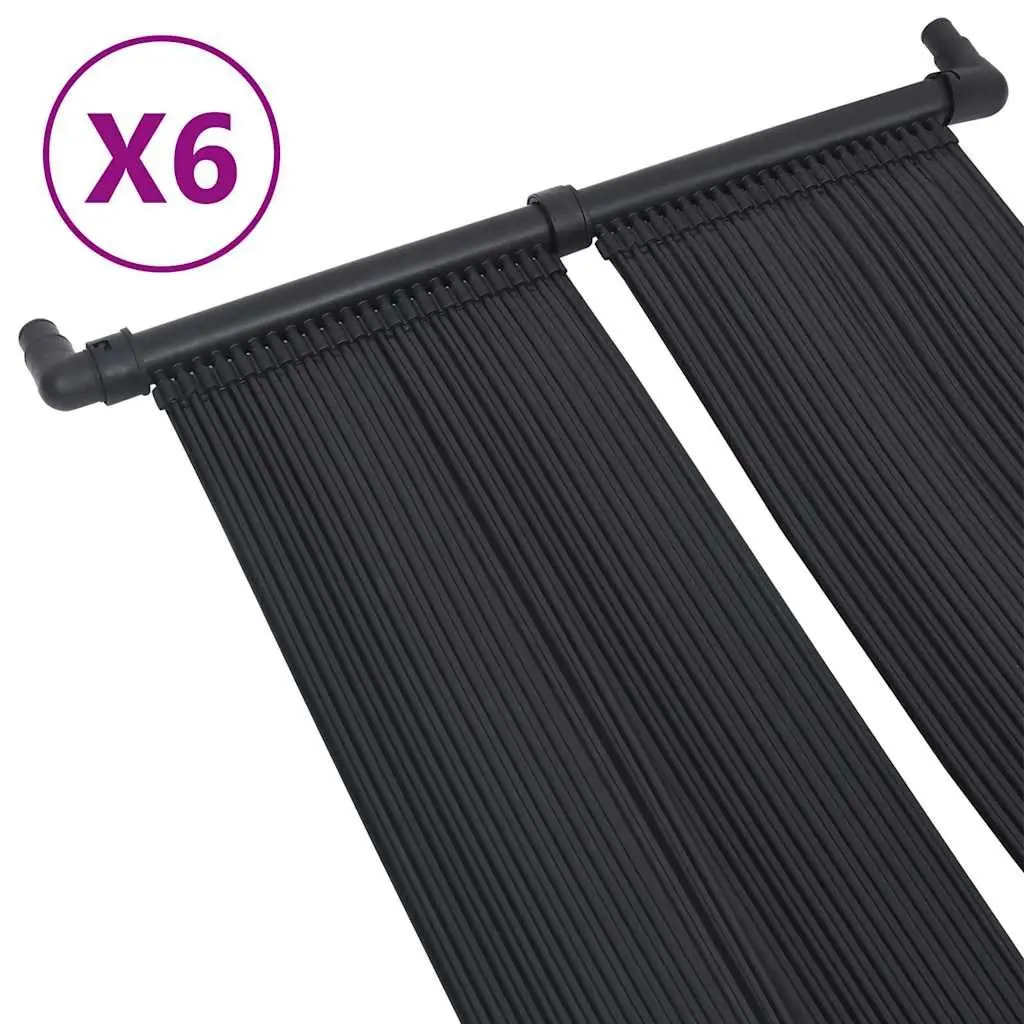 Solar Pool Heater Panel Set 6 Piece 80x310cm Ground Roof Mounted Water Warmer