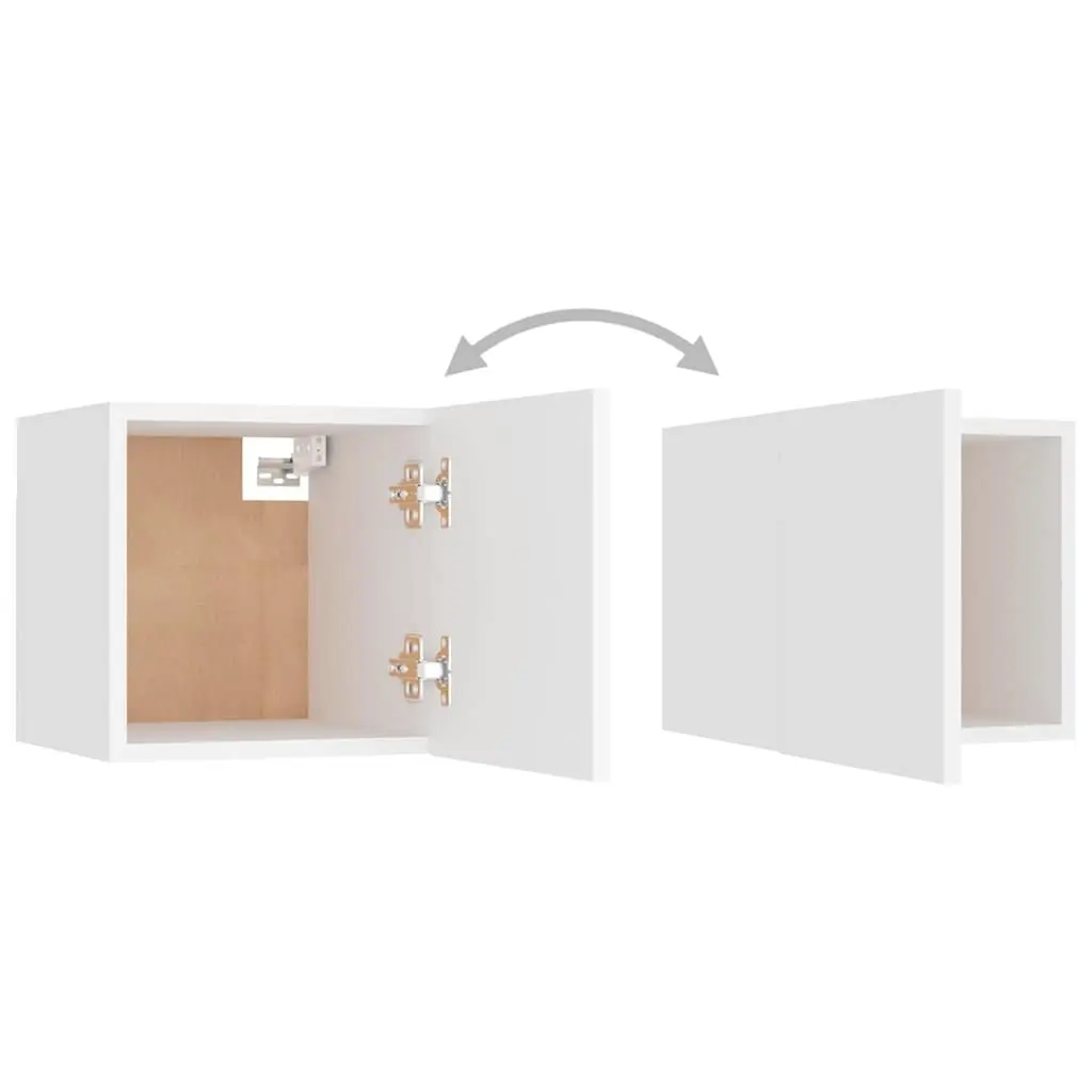 Wall-Mounted Bedside Cabinet Large Storage Compartment 30.5x30x30 cm White