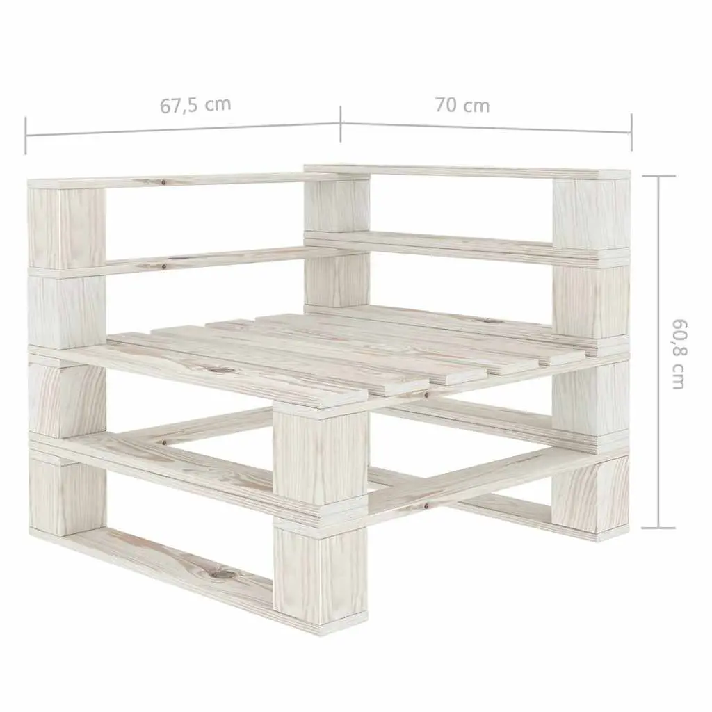 Pallet Sofa Solid Pinewood 2-Seater White Outdoor Garden Furniture