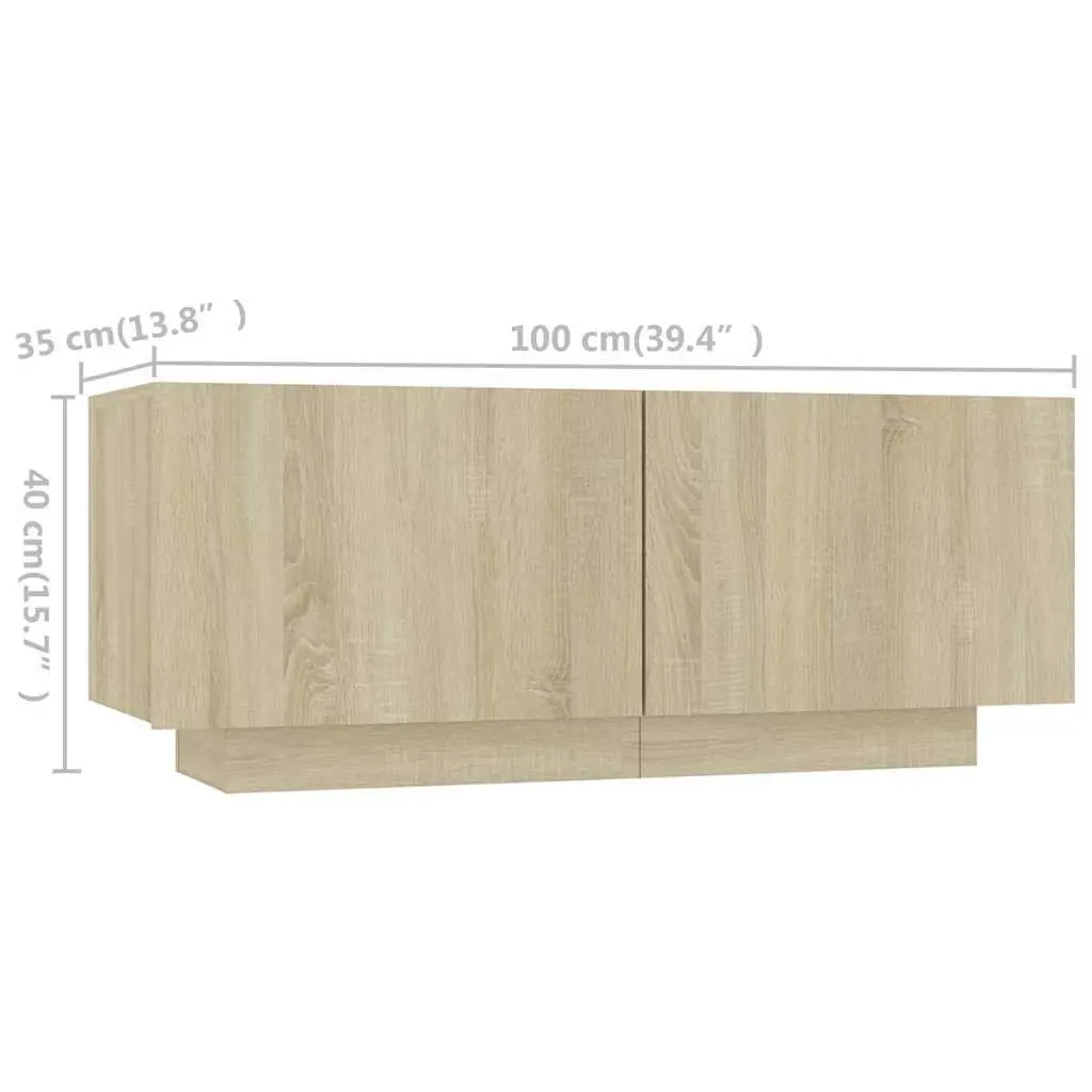 TV Cabinet with LED Lights Storage Unit Media Console Brown Sonoma Oak
