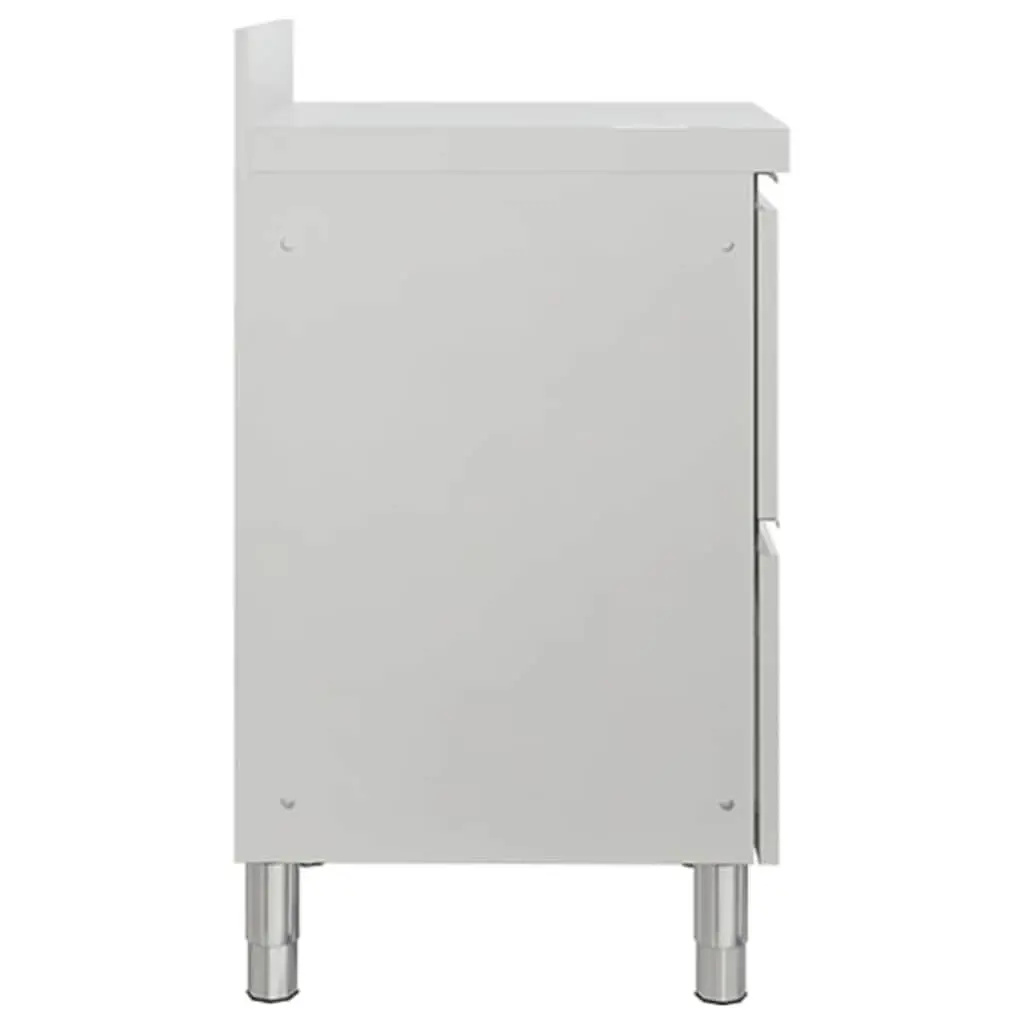 Commercial Kitchen Cabinet Stainless Steel 50x60x96 cm 2 Drawers