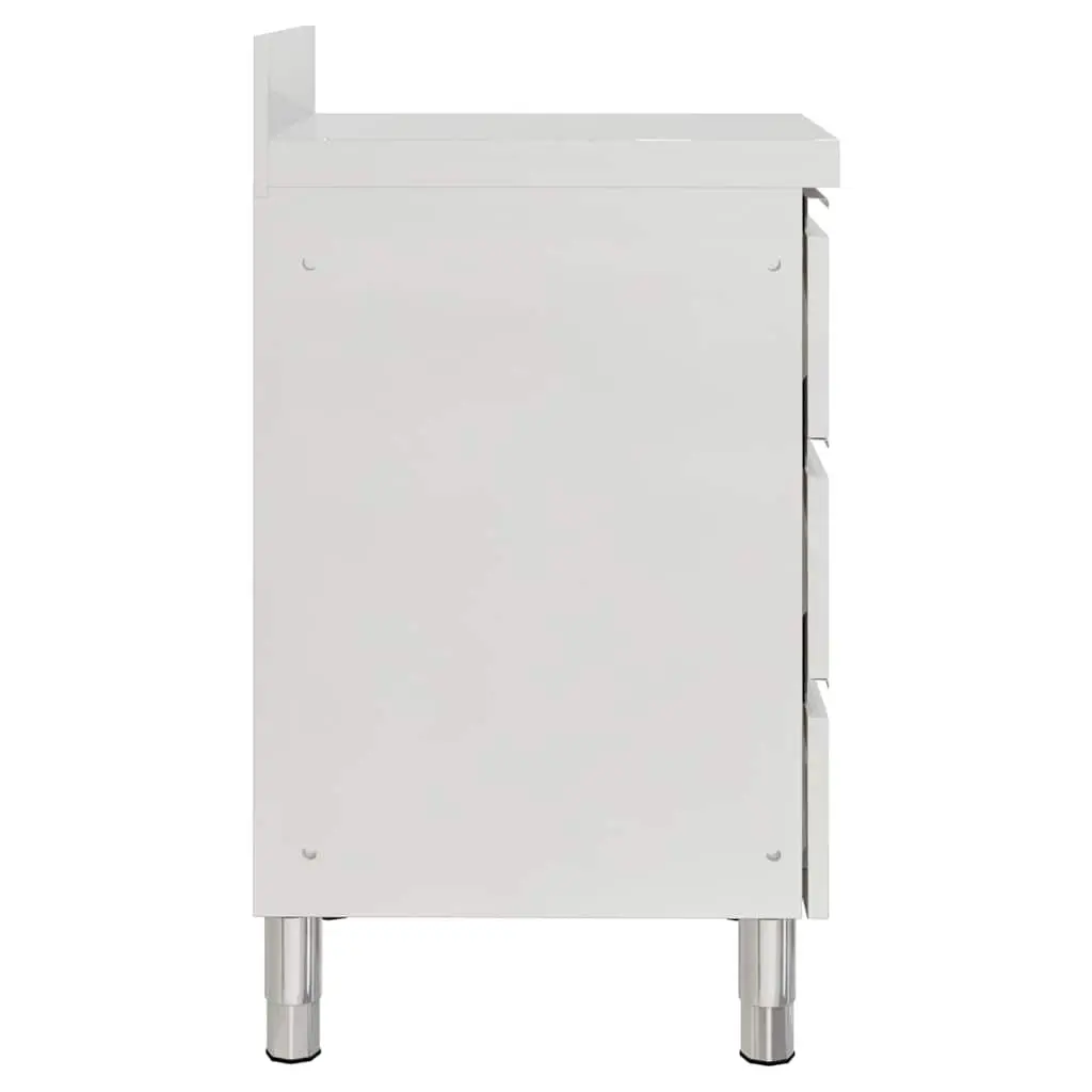 Commercial Kitchen Cabinet Stainless Steel Storage Unit 3 Drawers 50 x 60 x 96 cm