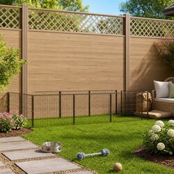 Dog Kennel Outdoor Pet Enclosure 3m² Black Steel Wire Mesh Exercise Run Cage