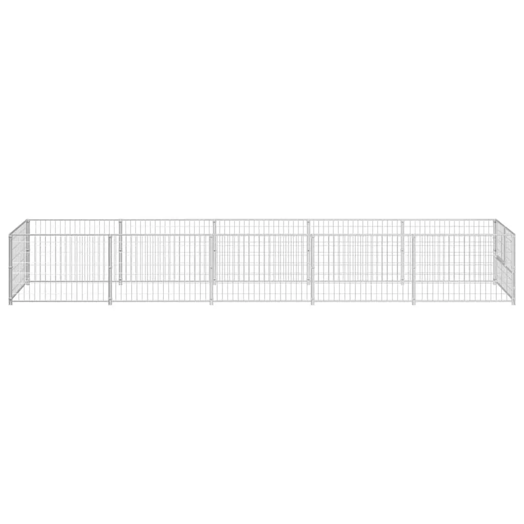 Dog Kennel Outdoor Steel Wire Mesh 5m² Silver Enclosure