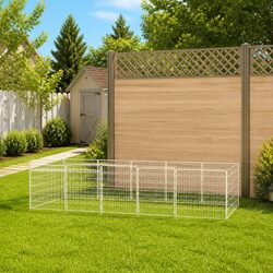 Dog Kennel Run 7 m² Outdoor Pet Enclosure Steel Wire Mesh Exercise Play Pen
