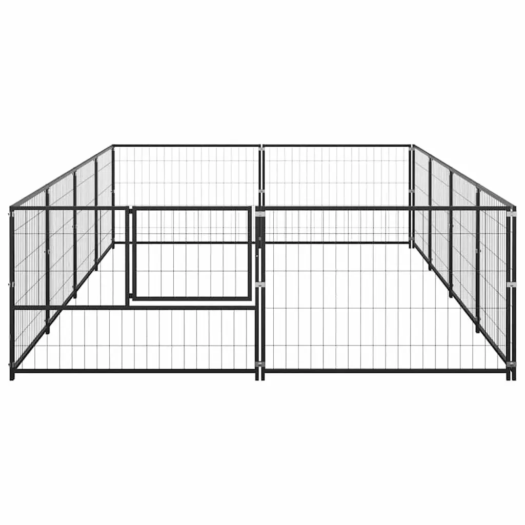 Dog Kennel Outdoor Steel Cage Large Black Pet Run Exercise Play Area