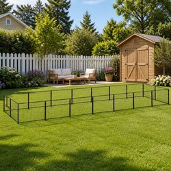 Dog Kennel 14 m² Outdoor Pet Enclosure Steel Wire Mesh Lockable Door Run