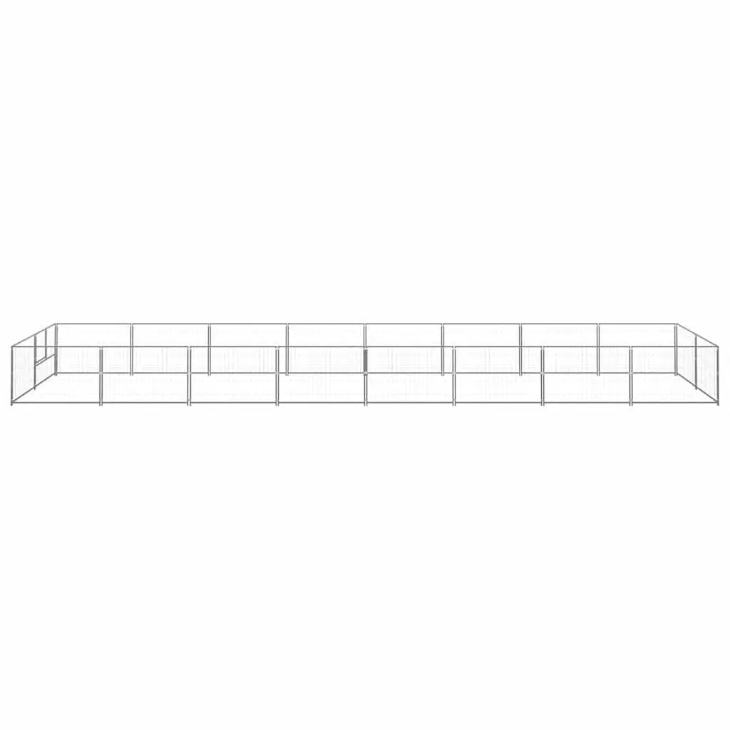 Dog Kennel Outdoor Play Pen Large Steel Wire Mesh Silver