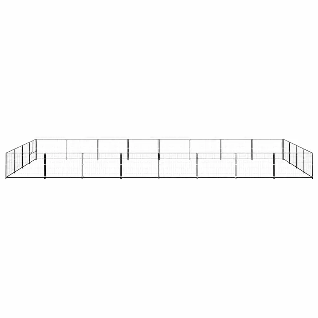 Dog Kennel Outdoor Large Steel Cage Pet Enclosure Run Black Steel Wire Mesh