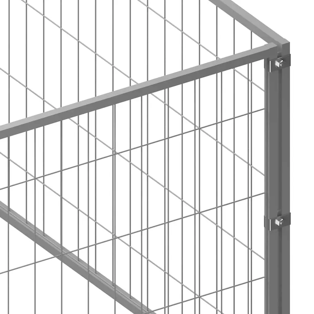 Dog Kennel Outdoor Steel Wire Mesh Play Pen Large Silver