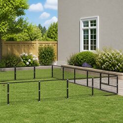 Dog Kennel 25 m² Outdoor Pet Enclosure Steel Wire Mesh Cage Run Exercise