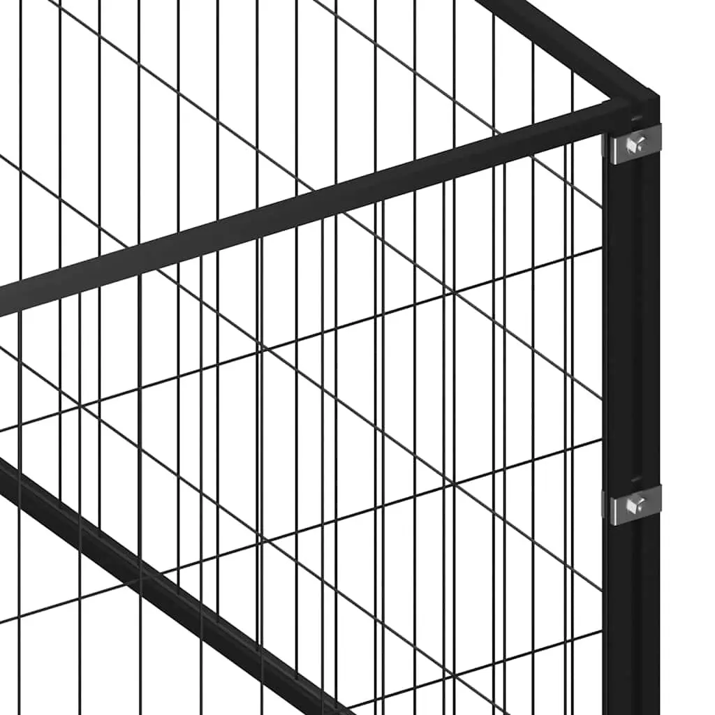 Dog Kennel Outdoor Pet Enclosure Steel Wire Mesh 25 m² Black