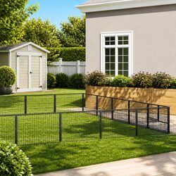 Dog Kennel Outdoor Enclosure Large Pet Run Steel Wire Mesh Exercise Pen Silver
