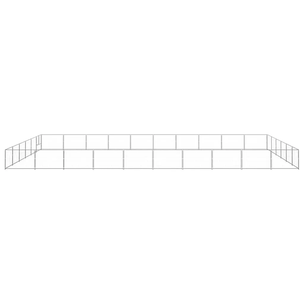 Dog Kennel Outdoor Pet Enclosure Steel Wire Mesh 60m² Silver