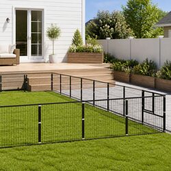 Dog Kennel Outdoor Pet Enclosure Steel Wire Mesh Run Cage Exercise Play Area