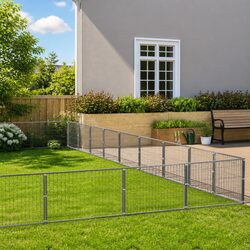 Dog Kennel Outdoor Pet Enclosure Steel Wire Mesh Exercise Playpen Run Cage