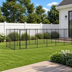Dog Kennel Outdoor Steel 21.78 m² Large Mesh Run Enclosure Exercise Play Pen
