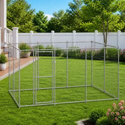 Dog Kennel Run Outdoor Enclosure Galvanised Steel Exercise Pen Large Secure Play